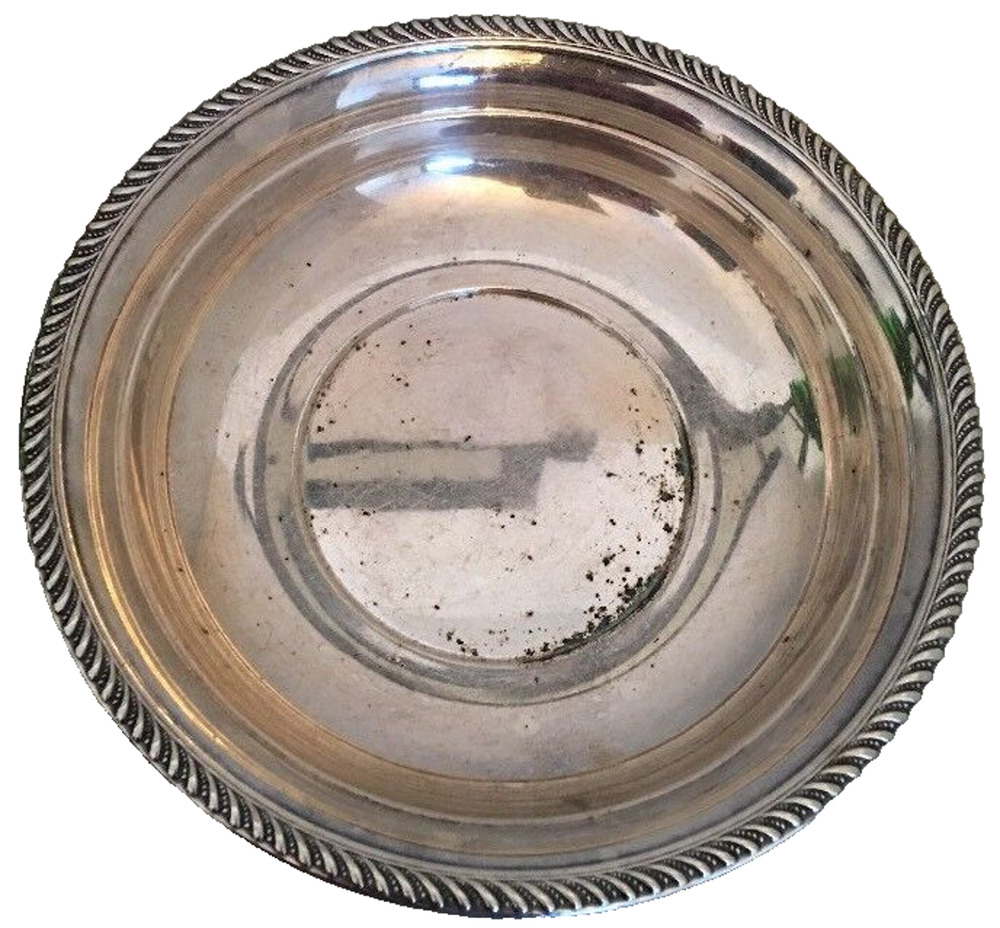 Vintage Art S. Co Silverplate Round 9" Reticulated Serving Bowl Shallow 2"